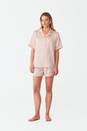 Dilia Blush Pink Silk Short Pyjama Set