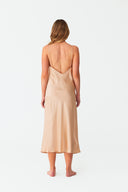 Dahab Champagne Gold Silk Long Nightie