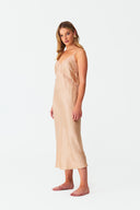 Dahab Champagne Gold Silk Long Nightie