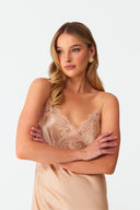 Dahab Champagne Gold Silk Long Nightie