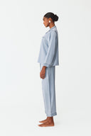 Maramé Celeste Blue Cropped Silk Pyjama Set