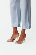 Maramé Celeste Blue Cropped Silk Pyjama Set