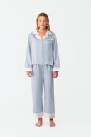 Dilia Celeste Blue Classic Silk Pyjama Set