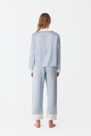 Dilia Celeste Blue Classic Silk Pyjama Set
