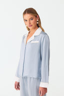 Dilia Celeste Blue Classic Silk Pyjama Set