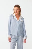 Dilia Celeste Blue Classic Silk Pyjama Set