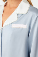 Dilia Celeste Blue Classic Silk Pyjama Set