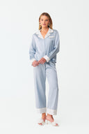 Dilia Celeste Blue Classic Silk Pyjama Set