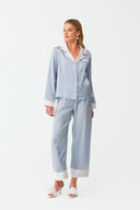 Dilia Celeste Blue Classic Silk Pyjama Set