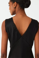 Ethereal Classic Black Silk Nightdress