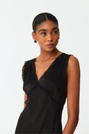 Ethereal Classic Black Silk Nightdress