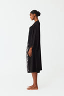 Vesper Classic Black Lace Silk Dress Set