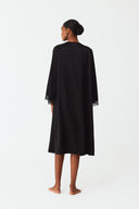 Vesper Classic Black Lace Silk Dress Set