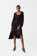 Vesper Classic Black Lace Silk Dress Set