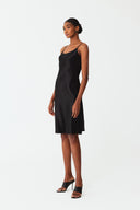 Vesper Classic Black Lace Silk Dress Set