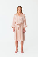 Ezra Blush Pink Lace Silk Robe