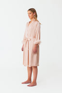 Ezra Blush Pink Lace Silk Robe