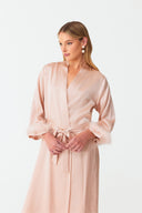 Ezra Blush Pink Lace Silk Robe