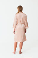 Ezra Blush Pink Lace Silk Robe