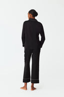 Moonlit Classic Black Lace Silk Pyjama Set