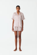 Dilia Monogram Print Silk Short Pyjama Set