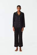 Moonlit Classic Black Lace Silk Pyjama Set