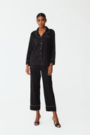 Moonlit Classic Black Lace Silk Pyjama Set