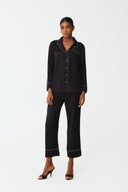 Moonlit Classic Black Lace Silk Pyjama Set