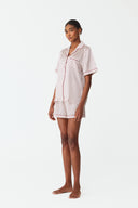 Dilia Monogram Print Silk Short Pyjama Set