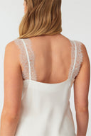 Aura Ivory White Silk Cami Set