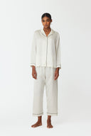 Mareya Pearl White Silk Lounge Suit