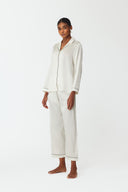 Mareya Pearl White Silk Lounge Suit