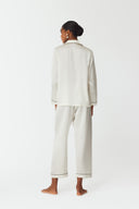 Mareya Pearl White Silk Lounge Suit