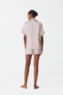 Dilia Monogram Print Silk Short Pyjama Set
