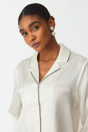 Mareya Pearl White Silk Lounge Suit