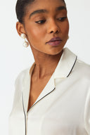 Mareya Pearl White Silk Lounge Suit