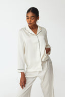Mareya Pearl White Silk Lounge Suit