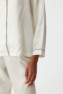 Mareya Pearl White Silk Lounge Suit