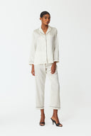 Mareya Pearl White Silk Lounge Suit