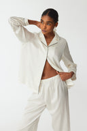 Mareya Pearl White Silk Lounge Suit