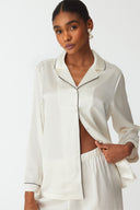 Mareya Pearl White Silk Lounge Suit