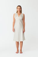 Ethereal Pearl White Silk Nightdress