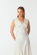Ethereal Pearl White Silk Nightdress