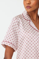 Dilia Monogram Print Silk Short Pyjama Set