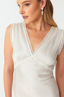 Ethereal Pearl White Silk Nightdress
