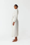 Olla Pearl White Silk Long Robe