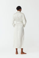 Olla Pearl White Silk Long Robe