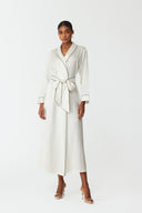 Olla Pearl White Silk Long Robe