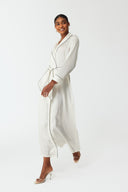 Olla Pearl White Silk Long Robe