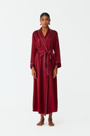 Olla Deep Burgundy Silk Long Robe